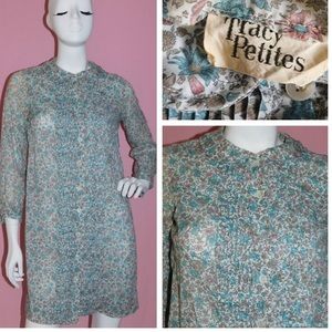 Vintage 70s Bohemian Ditsy Floral Print Peter Pan Collar Festival Dress XS SMALL